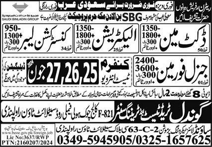 Construction Labor & Electrician Jobs 2024 In Saudi Arabia