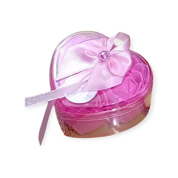 Crystal heart box with pink perfumed rose flower inside ( special for Ring gifting)