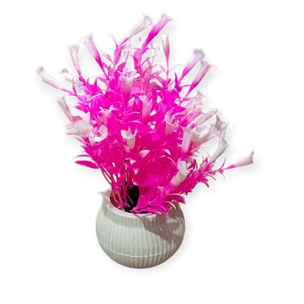 White flower with pink leaves vase