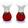 RED&WHITE FANCEY VASE (2 pcs)