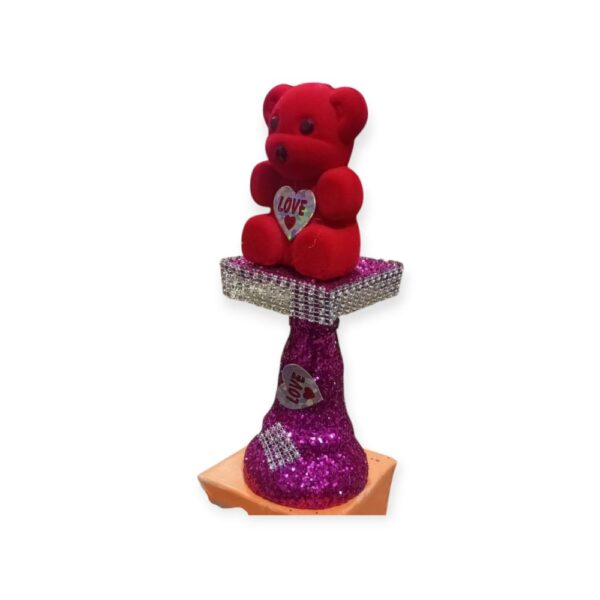 RED BEAR WITH PURPLE STAND
