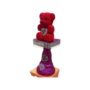 RED BEAR WITH PURPLE STAND