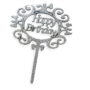 BIRTHDAY CAKE TOPPER SILVER STICK