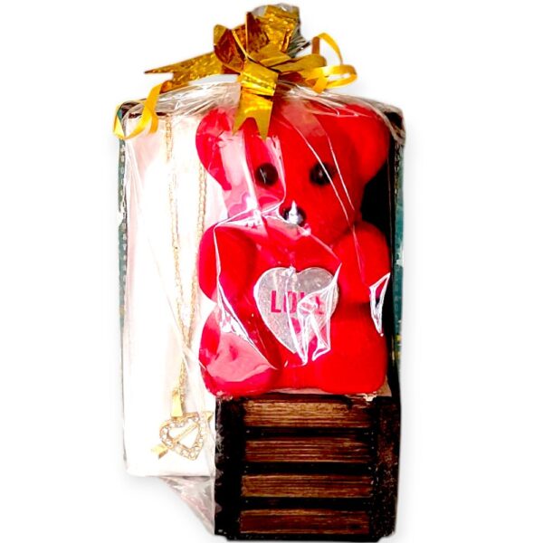 RED BEAR WITH BROWN STAND