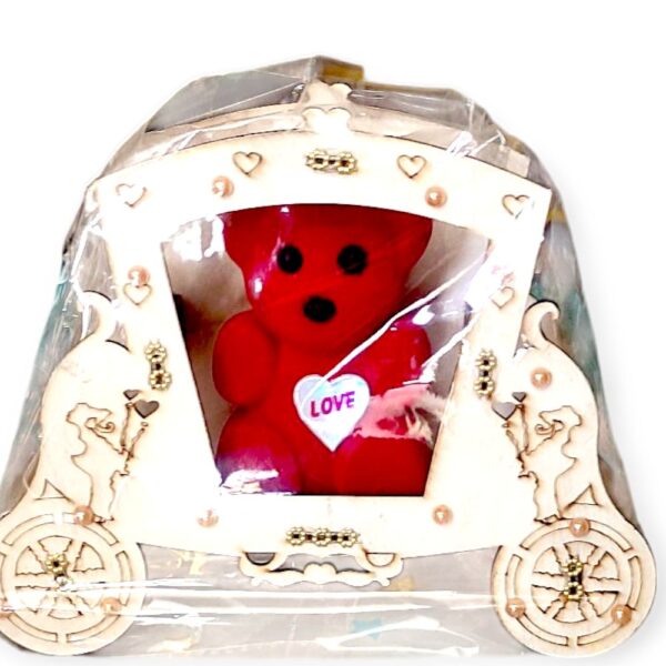RED BEAR WITH WHITE FANCEY PACKING BOX