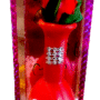 RED ROSE & VASE WITH CRISTEL BOX