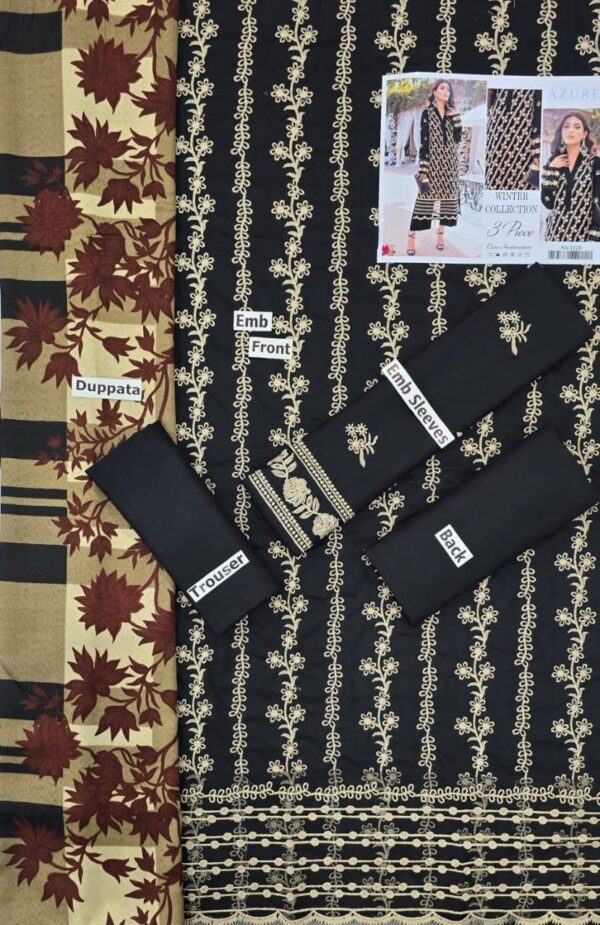 FABRIC DHANAK  WITH WOOL SHAWL 3pcs - Image 2