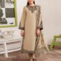 DHANAK EMB 3pc WITH DHANAK EMB DUPPATA  WINTER COLLECTION