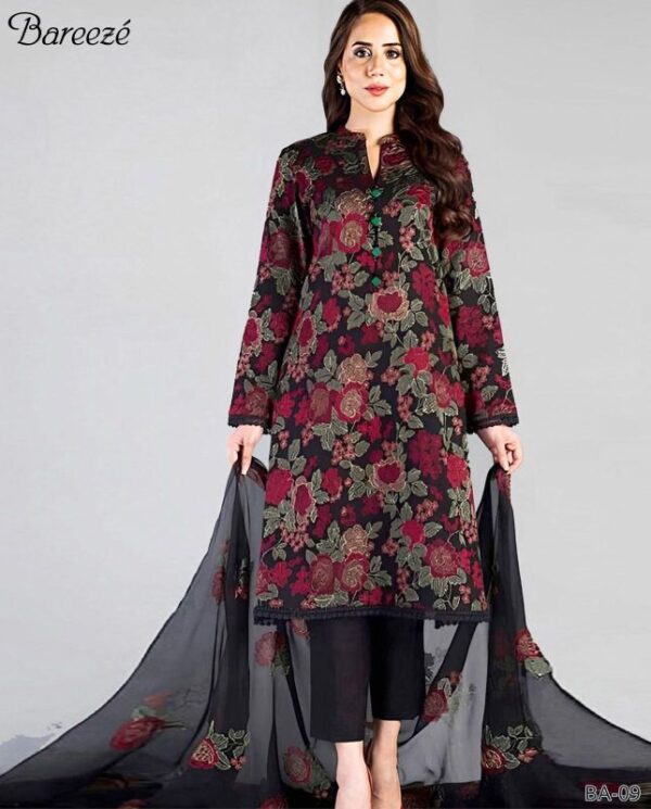 DHANAK EMB 3pc WITH DHANAK EMB DUPPATA   WINTER COLLECTION