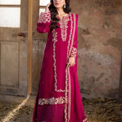 DHANAK EMB 3pc WITH DHANAK EMB DUPPATA   WINTER COLLECTION
