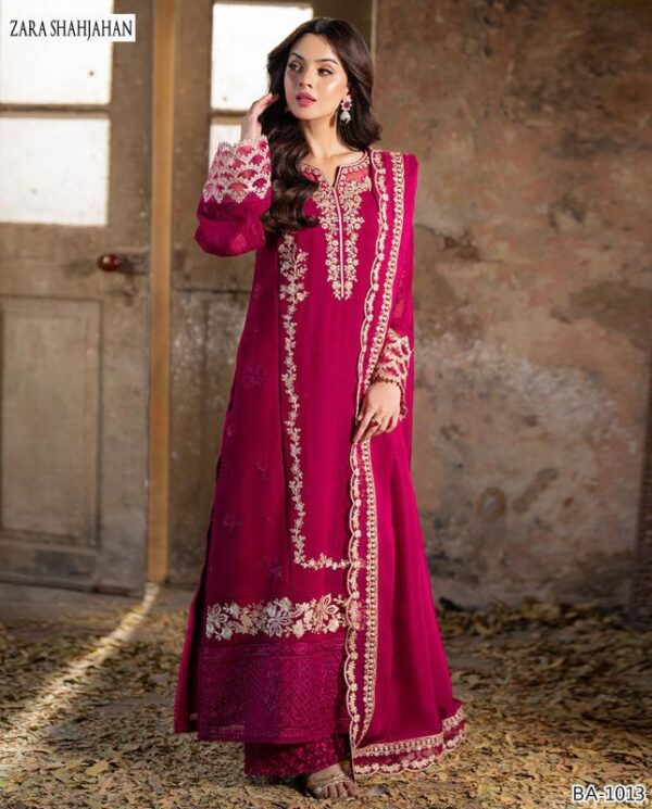 DHANAK EMB 3pc WITH DHANAK EMB DUPPATA   WINTER COLLECTION