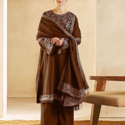 DHANAK EMB 3pc WITH DHANAK EMB DUPPATA     WINTER COLLECTION