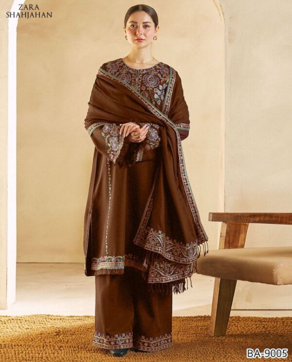 DHANAK EMB 3pc WITH DHANAK EMB DUPPATA     WINTER COLLECTION