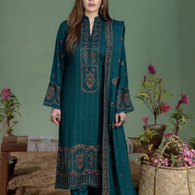 DHANAK EMB 3pc WITH DHANAK EMB DUPPATA    WINTER COLLECTION