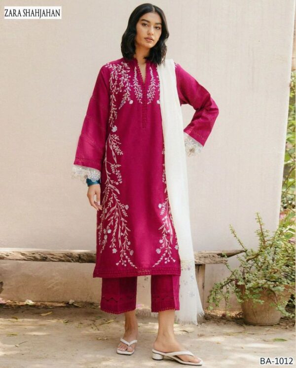 DHANAK EMB 3pc WITH DHANAK EMB DUPPATA WINTER COLLECTION