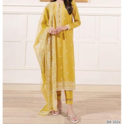 DHANAK EMB 3pc WITH BAMBER EMB DUPPATA     WINTER COLLECTION