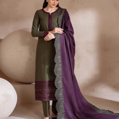 DHANAK EMB 3pc WITH BAMBER EMB DUPPATA    WINTER COLLECTION