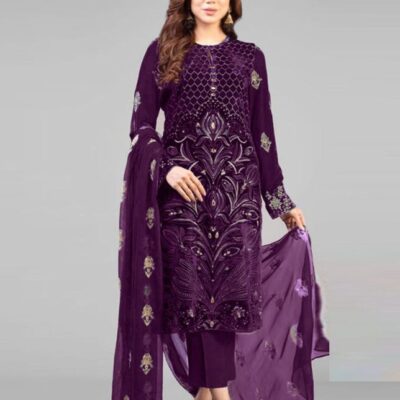 DHANAK EMB 3pc WITH DHANAK EMB DUPPATA   WINTER COLLECTION