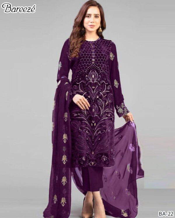 DHANAK EMB 3pc WITH DHANAK EMB DUPPATA   WINTER COLLECTION