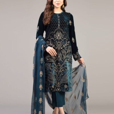 DHANAK EMB 3pc WITH DHANAK EMB DUPPATA    WINTER COLLECTION