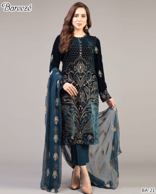 DHANAK EMB 3pc WITH DHANAK EMB DUPPATA    WINTER COLLECTION