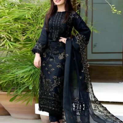 DHANAK EMB 3pc WITH DHANAK EMB DUPPATA   WINTER COLLECTION