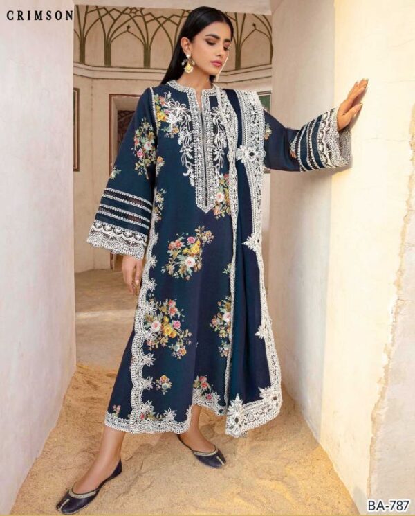 DHANAK EMB 3pc WITH DHANAK EMB DUPPATA   WINTER COLLECTION