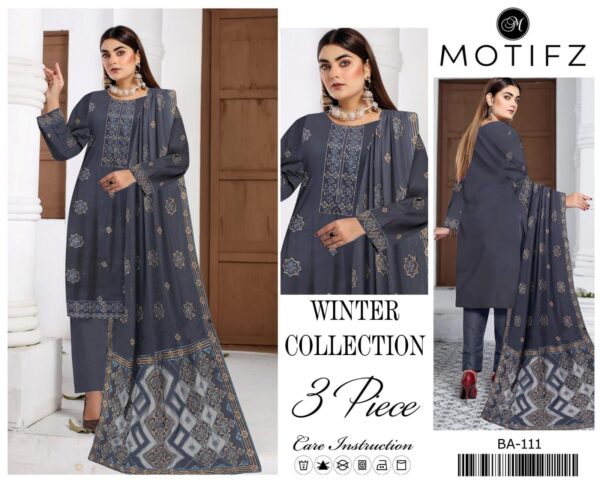 FABRIC DHANAK  WITH WOOL SHAWL 3pcs
