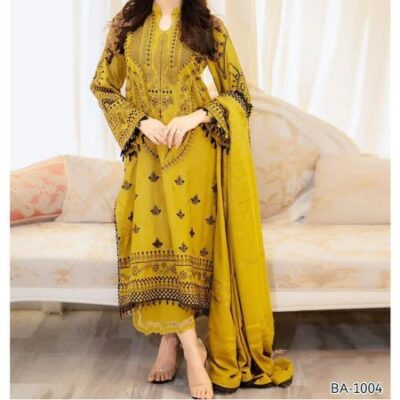 DHANAK EMB 3pc WITH DHANAK EMB DUPPATA    WINTER COLLECTION